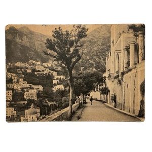 Vintage Sepia Positano Photo Postcard - Italy